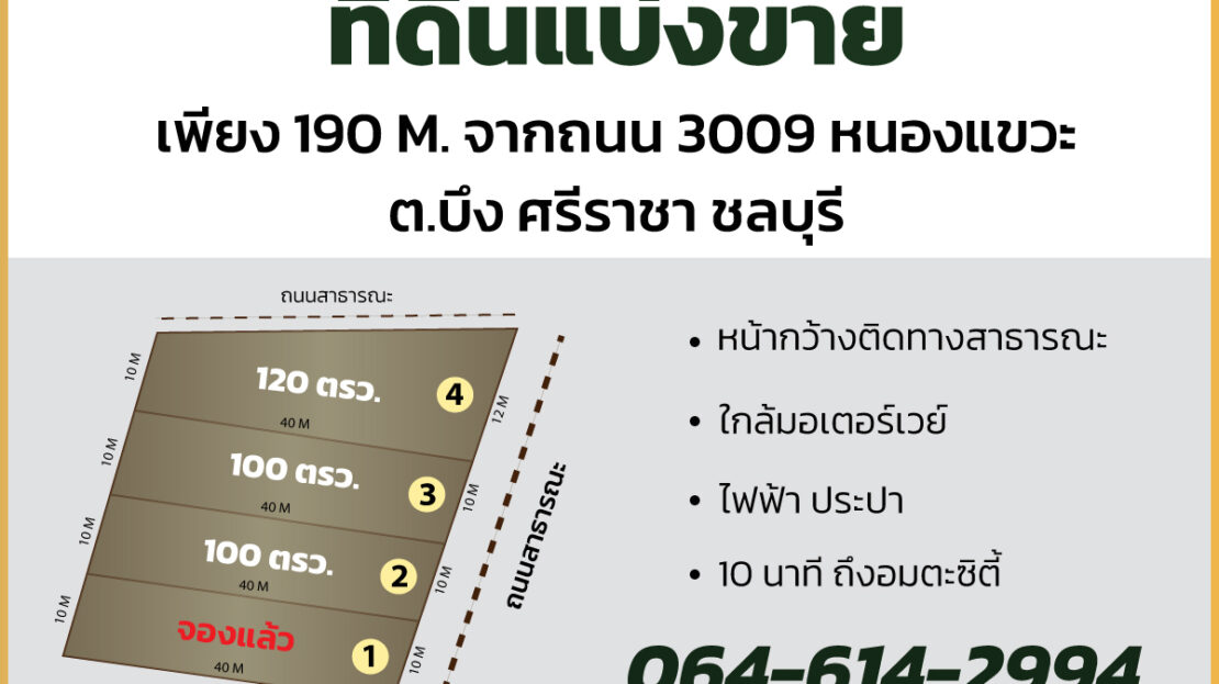 ที่ดินแบ่งขายศรีราชา